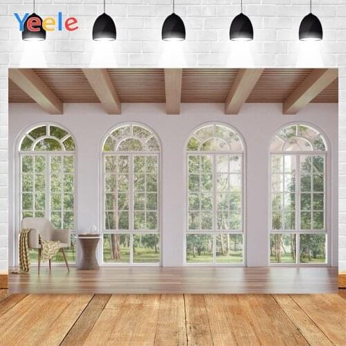 Yeele Indoor Chair White House Window Farms Trees Sunshine Background Photophone Photography Backdrops for Decor Customized Size