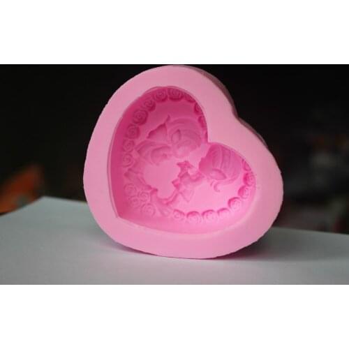 Heart shaped Rose Ring innocent soap mould fondant cake molds soap chocolate mould FM295