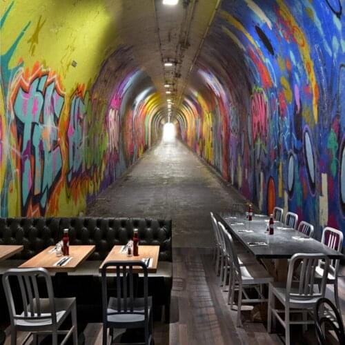 Photo wallpaper 3D Stereo Tunnel Channel Bar KTV Restaurant Background Wallpaper KTV Bar Mural corridor Wallpaper