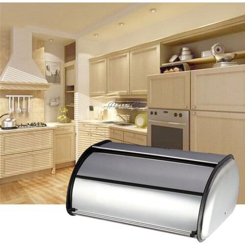 Hedahlia 2020 New Stainless Steel Bread Box For Kitchen Bread Bin Bread Storage Holder Box Keeper Food Kitchen Container