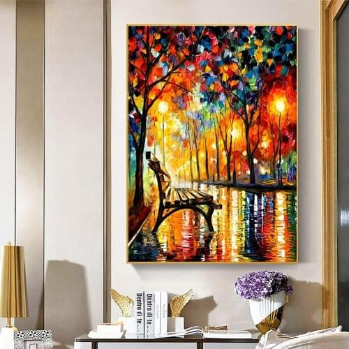 Knife Oil Painting On Canvas Landscape Picture Wall Art For Home Office Hotel Decor Handmade Abstract Oil Painting Free Shipping