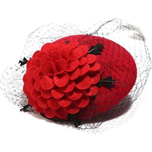 Classic Fascinator Hair Pillbox Hat Flower Black Simplicity Women Lady Felt Cocktail Party Wedding Church Fedora Top Hat Hairpin