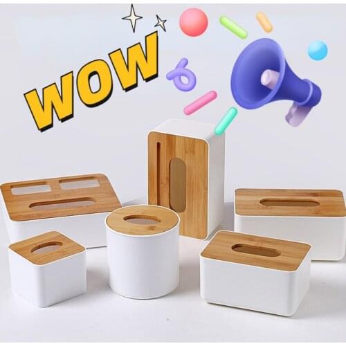 Tissue Box Wooden Cover Toilet Paper Box Solid Wood Napkin Holder Case Simple Stylish Tissue Paper Dispenser Home Car Organizer