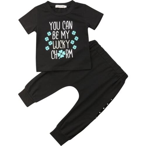 Infant Toddler Kids Baby Boys T-shirt Tops Long Pants Outfits Set Casual Costume Size 0-4T