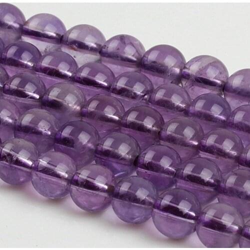 Natural Round Amethyst AA Quartz Crystal Gemstone Loose Beads 6 8 10mm For Necklace Bracelet DIY Jewelry Making