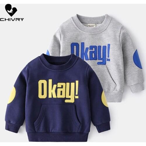 New 2021 Kids Spring Autumn Fashion Sweatshirt Boys Letter Print O-neck Pullover Tops Children Hoodies Sweatshirts Clothing