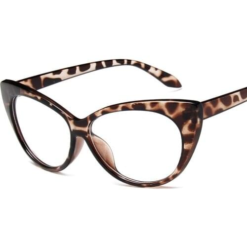 Cat Eye Optical Frames vintage eyeglasses Transparent Computer Glasses Fashion Brand Woman Leopard Spectacles Clear Lens Glasses