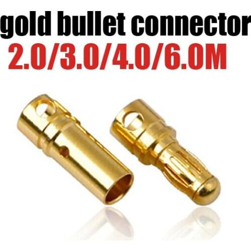 1000pairs/LOT male+female 3.0MM 3.5MM 4.0MM 6.0MM Connector Golden Bullet rc plug GOLD TOY SPORTS