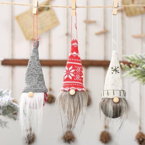 Christmas New Xmas Decorations Spherical Pointed Hat Faceless Doll Pendant Creative Forest Elderly Pendant Child Christmas Gift