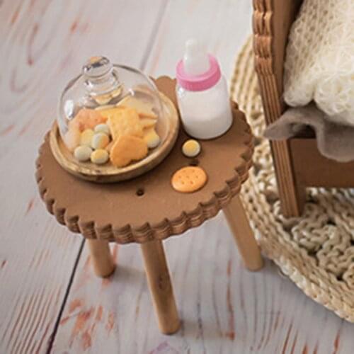Newborn Detachable Bedside Table Baby Photo Shooting Handmade Wooden Cookie Desk Infant Photograph Props