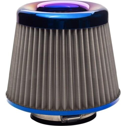 Burnt Blue 3" 76mm Power Intake High Flow Cold Air Intake Filter Cleaner Racing Car Air Filter