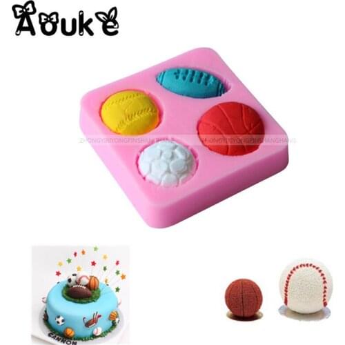 Four Kinds Ball Shape Cake Silicone Mold Cookie Embossed DIY Kitchen Baking Cake Molds Decoration Fondant Chocolate Pudding Tool