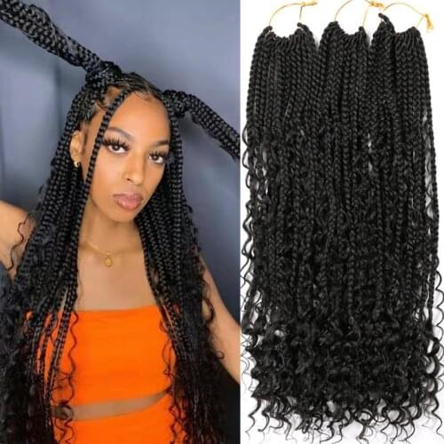 Full Star Synthetic Crochet Hair Extension 12 Strands 22" Bohemia Ombre Crotchet Hair For Women Goddess Box Braids Curly Ends