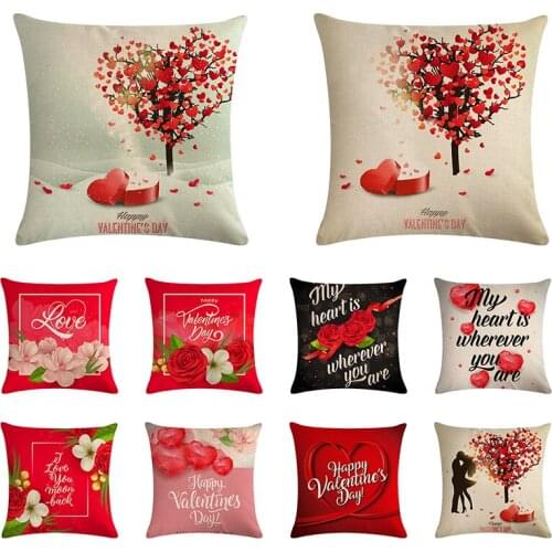 Modern Home Decorative throw pillows case Love tree cotton linen cushion cover for sofa home decor funda cojines 45x45 ZY836