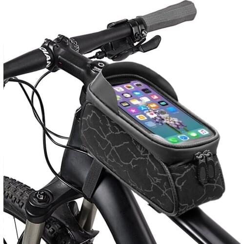 WOLFBASE ODM Cycling Bag Bicycle Bike Head Tube Handlebar Reflective Bag Case Holder Screen Phone Mount Bag Touch Screen 2021