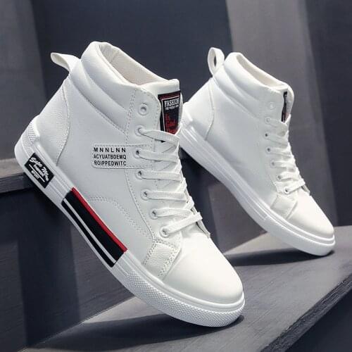 High Top Shoes Men Fashion Breathable Casual Shoes Daily White Shoes Classic Wear Resitant gym shoes Men Hip Hop Sneakers