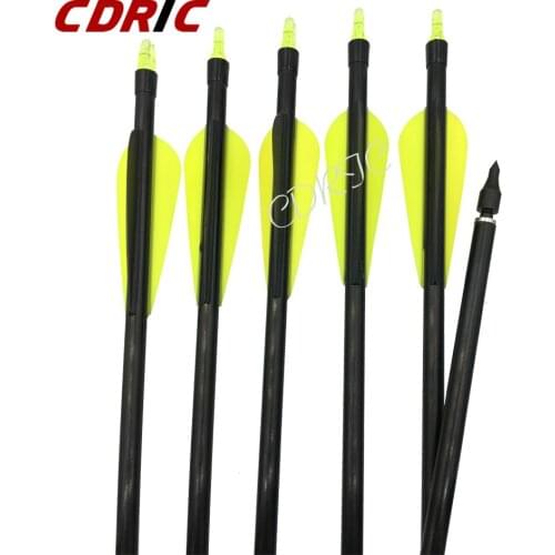 6/12/24pcs 30inch Fiberglass Arrow with Changable Arrowhead Spine 500 Hunting For Recurve Compound Bow