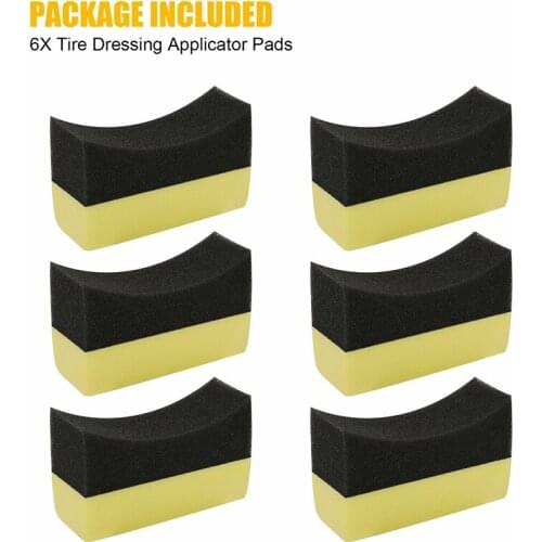 6Pcs Tire Contour Dressing Applicator Pad Car Body Gloss Shine Protectant Wax Sponge Car Interior Cleaning Tools