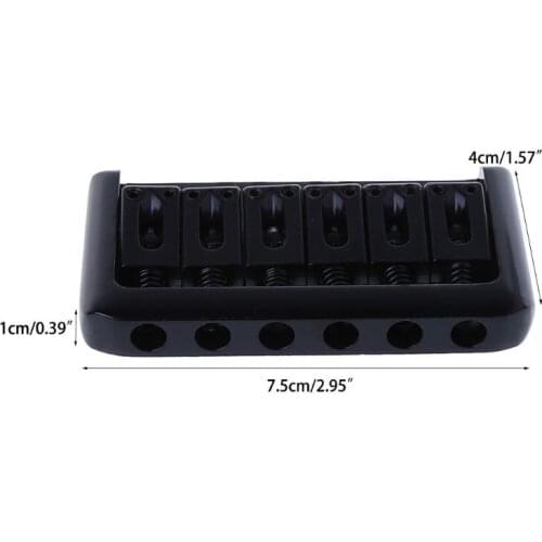 6 String Electric Guitar Bridge Hard Tail Top Load Fixed Hard Tail Parts Black U7EF