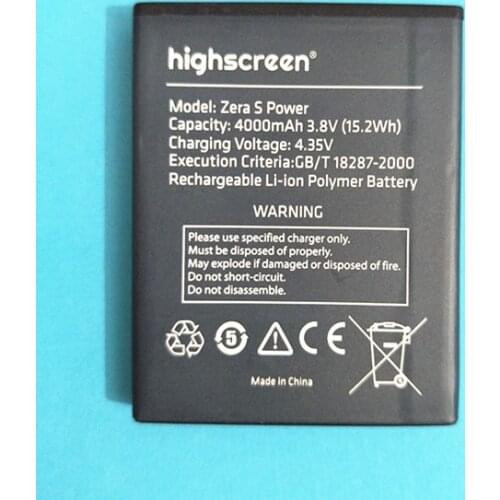 AZK New 4000mAh Battery for Highscreen Zera S Power Mobile Phone Replacement battery
