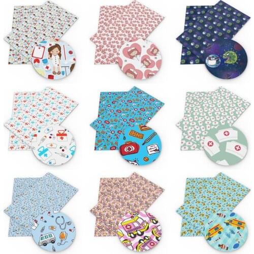 David accessories 20*33cm Healthy Nurse Care Synthetic Leather For Hair Bow DIY Projects Handbag Shoes,c10709