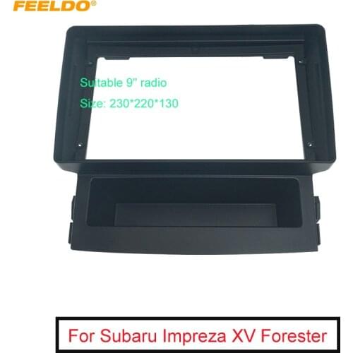 FEELDO Car Radio Audio Face Plate Fascia Frame For Subaru Impreza XV Forester 9" Big Screen CD/DVD Player Panel Dash Mount Kit