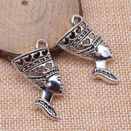 Free shipping 20pcs 39x20mm antique silver Beauty head charms diy retro jewelry fit Earring keychain hair card pendant