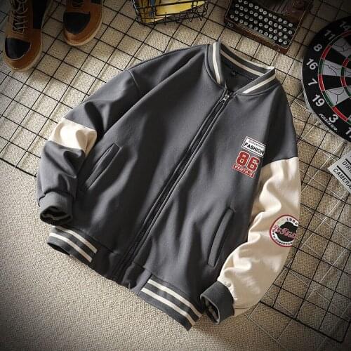 Patchwork Baseball Jacket Coats Men Baseball Coats Brand Fashion Casual Loose Unisex Harajuku College Style Bomber Jacket