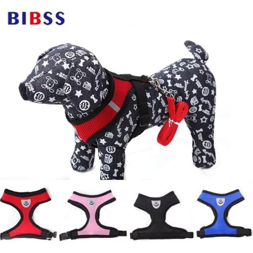 Breathable Dog leash Harness Nylon Mesh Adjustable Vest harness leash for Pet puppy Cat Chest Strap pet products Dropshipping