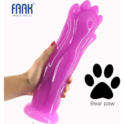 FAAK Huge Anal Plug Big Animal Dildo Bears Paw Design Butt Plug Suction Cup Large Penis Fake Dick Sex Toys Adult Products Hot