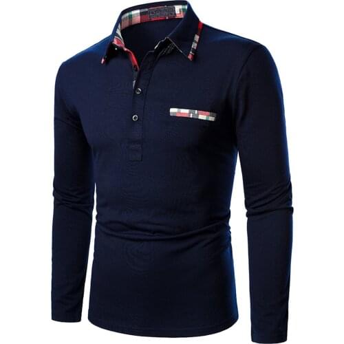 Feitong Long Sleeve Polos For Men
