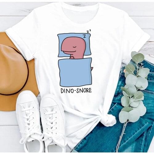 Summer Dinosaur Ladies Animal 90s Cartoon Funny Short Sleeve Women Fashion Clothes Print Tshirt Female Tee Top Graphic T-shirt