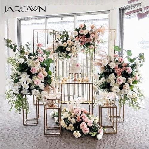 JAROWN Wedding Dessert Table Decoration Props Square Pillars Party Centerpiece Decor Square Geometric Flower Stand Cake Table