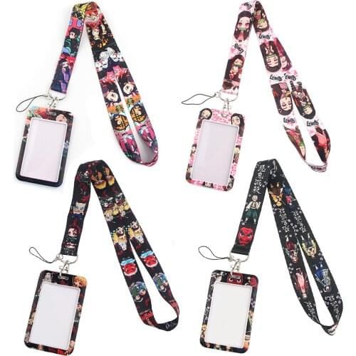 JF320 Anime Lanyard Keychain Demon Slayer Lanyards Strap Mobile Phone Holder Neck Straps Hanging Ropes Fashion Accessories