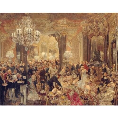 Classic oil painting photos printed on Canvas , Famous classic picture Lavish palace party in magnificent palaces free shipping