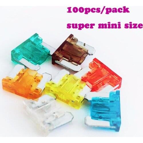 Mini size fuse 100pcs connector set Auto fuse Car Truck ATC Fuse 10A 15A 20A 25 30A AMP Car Fuse Blade Fuses Car Auto Fuse