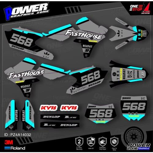 PowerZone Custom Team Graphics Backgrounds Decals 3M Stickers Kit For YAMAHA 14-18 YZ250F 15-18 YZ250FX WRF250 14-17 YZ450F 032