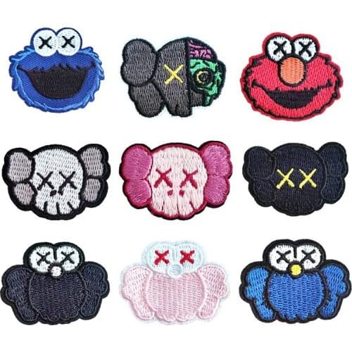 Sesame Street Patches Cartoon Iron on Avatar Cute Elmo Patch Kids Clothes Embroidery Decorations Cookie Monster Iron Patches