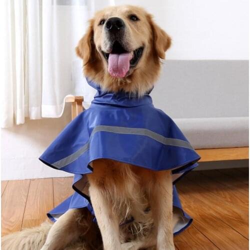 Dog Raincoat Lightweight Rain Jacket With Reflective Strip 5 Colors Waterproof Hooded Windbreaker Jackets Special For Protect