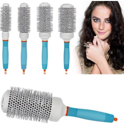 Brand new ceramic hair comb round barrel hair brush heat resistant Iron radial combs curly straightening brushes styling tools