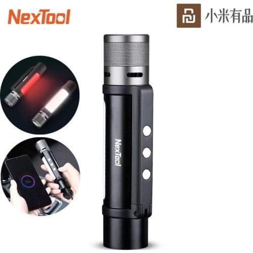Hot Youpin Original NexTool Outdoor 6 in 1 Flashlight IPX4 level Waterproof With Audible Alarm Function Emergency PowerBank