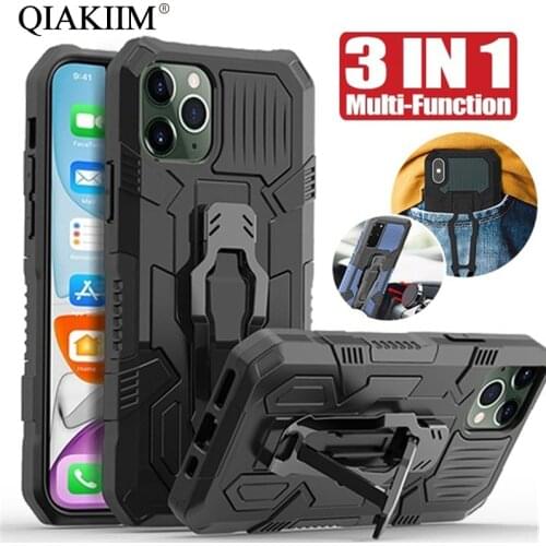 Shockproof Phone Cases For iPhone 12 11 Pro Max XS XR X 7 8 6 6S Plus SE Case Magnetic Belt Clip Rugged Hybrid Armor Stand Cover