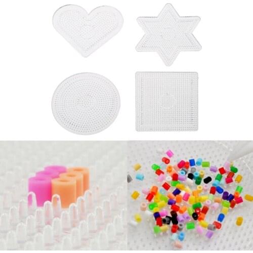 4Pcs Diy Transparent Shape Puzzle Template For 2.6mm Hama Beads Perler Beads