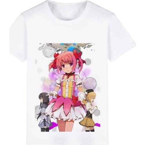Puella Magi Madoka Magica Madoka Kaname Homura Akemi Mami Tomoe Cosplay Costume Adult Kids Child Short Sleeve T-shirt T shirt