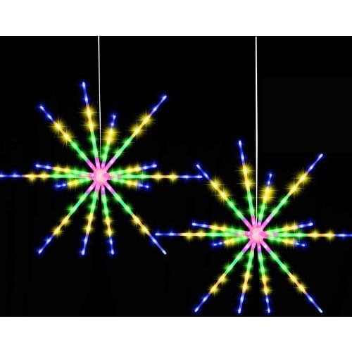 RGB Outdoor Garden Starburst Fairy Light Strobe Windmill Lamps Christmas Light Garland USB Powered Hanging Firework String Light