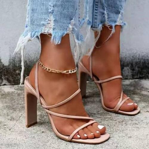 Fashion Women Sandals High Heels Open Toed Summer Shoes For Women Slip On Female Pumps Sexy 2021 Sandalies For Ladies Sandalias