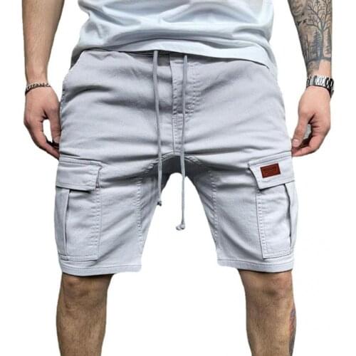 Streetwear Stylish Wide Leg Drawstring Men Shorts Skin-friendly Summer Shorts Solid Color for Sports