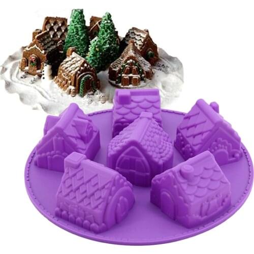 Silicone 3D Christmas Gingerbread House Cake Mold Chocolate For Houses Baking Tools Decorating Cookie Bakeware Mould