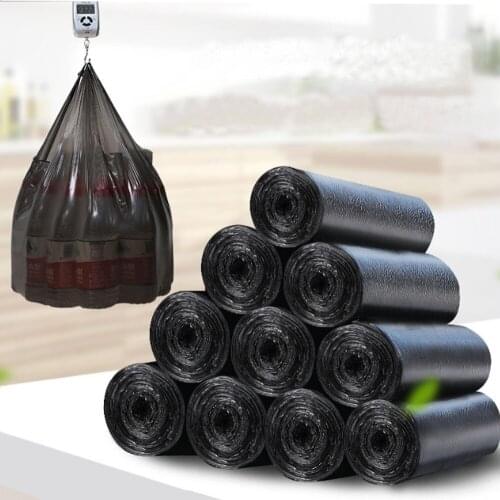Roll-up vest-style garbage bag stall thickened garbage bag household kitchen black environmentally friendly portable garbage bag