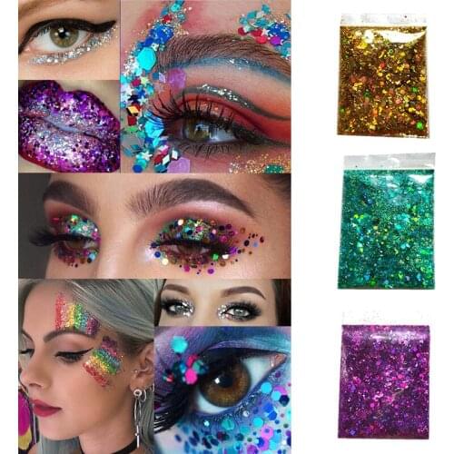 Mixed Nail Glitter Sequins Hot Body/Eye/Face Glitter Sparkly Flakes Slices 5/50G Manicure Decoration Holographic Glitter